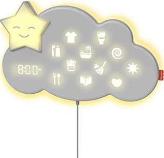 Fisher-Price Lumalou Better Bedtime Routine System WallMounted Routine Helper Sleep Trainer Nursery Noise Machine for Baby to Child, White