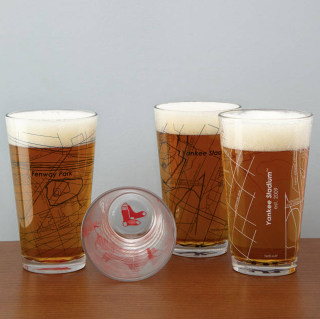 Baseball Park Map Pint Glasses (Set of 2)