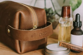 Personalized Genuine Leather Dopp Kit
