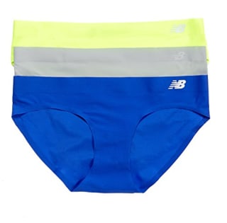 New Balance Women's Breathe Hipster Panties (3 Pack), Toxic Neon/Concrete Grey/Pacific Blue, Large