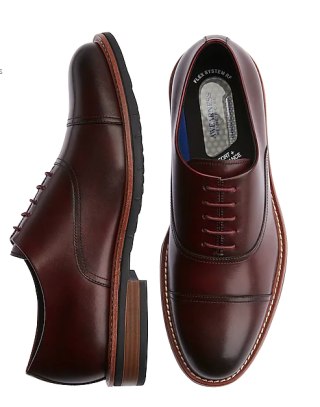 Awearness Kenneth Cole Kite Flex Bordeaux Cap Toe Oxfords