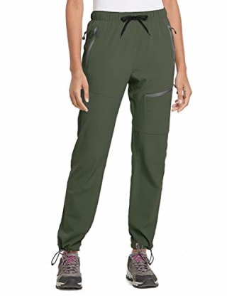 BALEAF Women's Hiking Cargo Pants Outdoor Lightweight Capris Water Resistant UPF 50 Zipper Pockets