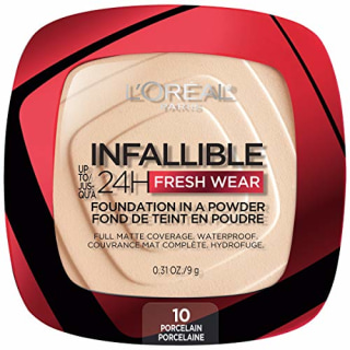 L'Oreal Paris Infallible Fresh Wear Foundation in a Powder, 010 Porcelain, 0.31 Fl Oz