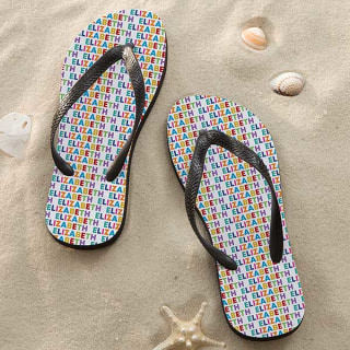 Vibrant Name Personalized Adult Flip Flops