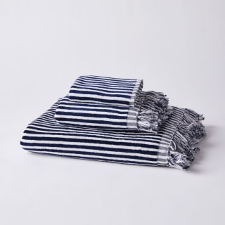 Vintage-Inspired Stripe Bath Towels (Set of 3)