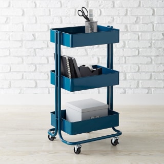 Teal 3-Tier Rolling Cart