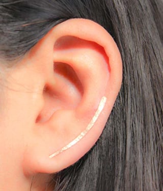 14K Gold Ear Climber Earrings