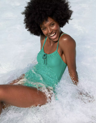 Aerie Ruched Keyhole One Piece Swimsuit