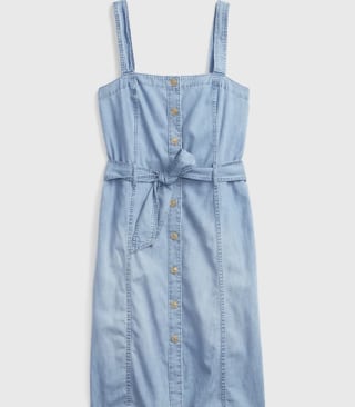 Button-Front Apron Dress