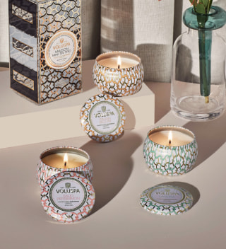 Voluspa Maison Blanc Mini Tin Candle Trio