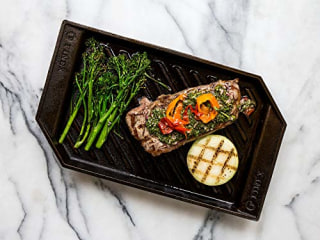 FINEX 15" Cast Iron Lean Grill Pan, Modern Heirloom, Handcrafted in the USA, Pre-seasoned with Organic Flaxseed Oil