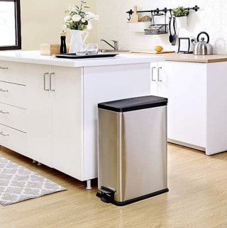 Squared Away Stainless Steel 45-Liter Trash Can