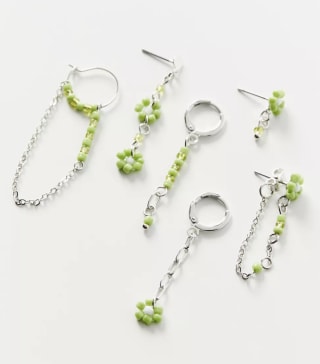 Urban Outfitters Fleur Beaded Mismatch Earring Set