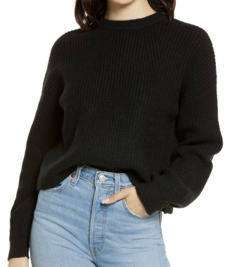 BP. Rib Crop Crewneck Sweater
