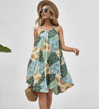 Shein Paisley Patchwork Print Cami Dress