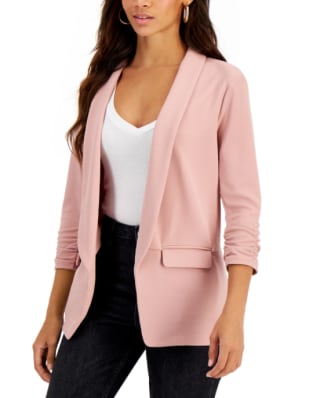 Bar III Solid Knit 3/4-Sleeve Boyfriend Blazer