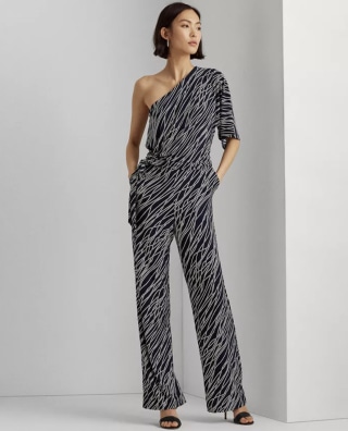 Lauren Ralph Lauren Jersey One-Shoulder Jumpsuit