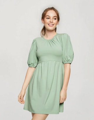 Miss Selfridge Smock Dress in Sage