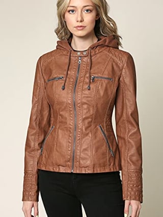 Lock and Love Faux Leather Moto Biker Jacket
