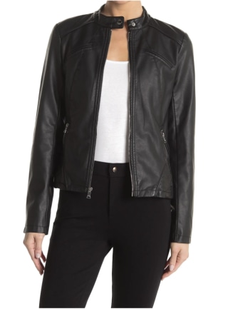 Guess Faux Leather Racer Jacket