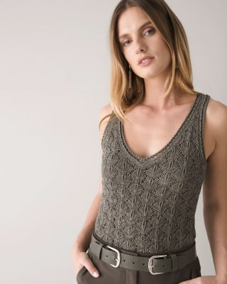 White House Black Market Sleeveless Stitchy Tank