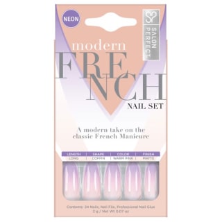 Salon Perfect Neon Modern French Ombre Purple Nail Set
