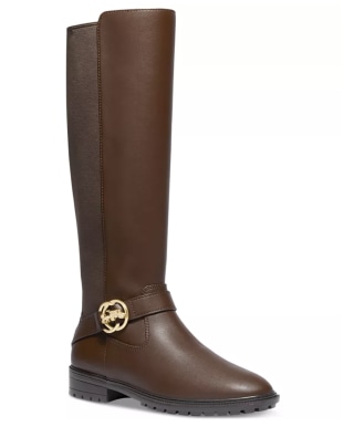 Coach Farrah Wide-Calf Logo Buckle Riding Boots