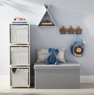 The Container Store Poppin Light Grey Box Bench