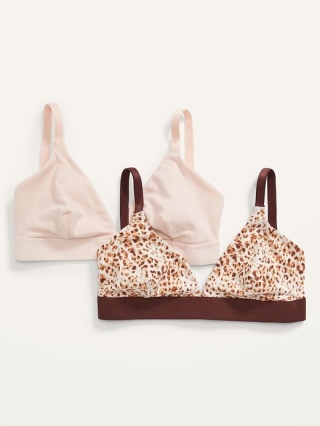 Supima Cotton-Blend Triangle Bralette (Set of 2)