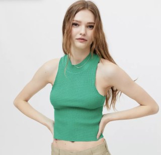 BDG Paula Waffle Racerback Tank Top