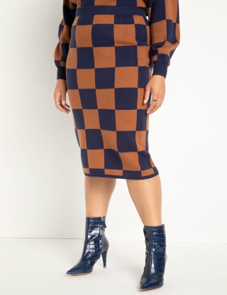 Midi Intarsia Sweater Skirt