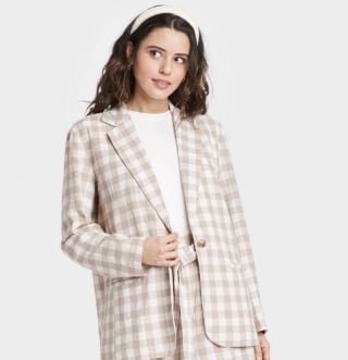 A New Day Gingham Check Blazer