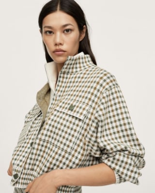 Mango Checked Pocket Jacket