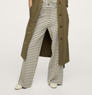 Mango Check Flare Trousers