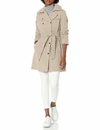 Calvin Klein Double Breasted Belted Rain Jacket