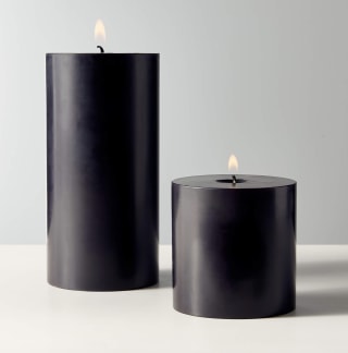 CB2 Black Pillar Candles