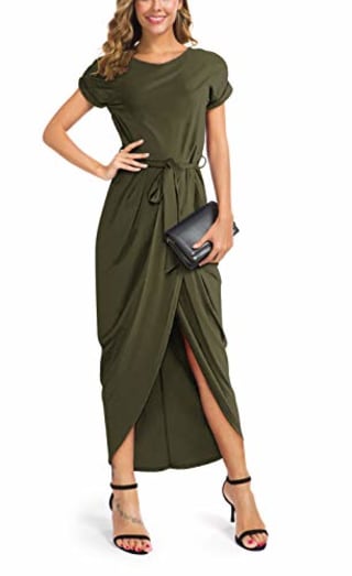 Grecerelle Short Sleeve Slit Maxi Dress
