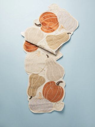 Shabby Chic Pumpkin Applique Table Runner