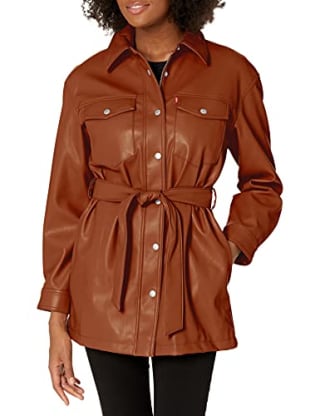 Levi's Faux Leather Belted Shirt Jacket