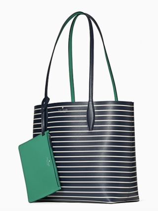 arch surprise stripe large reversible tote