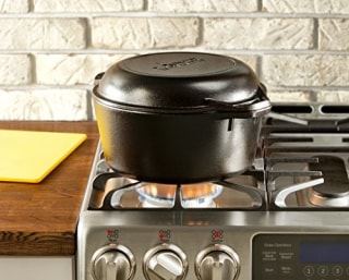 Lodge Pre-Seasoned Cast Iron Double Dutch Oven
