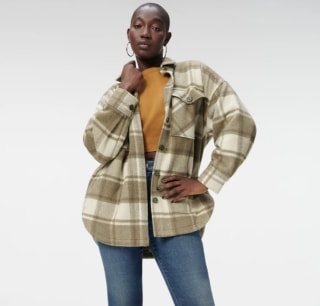 Good American Plaid Shacket