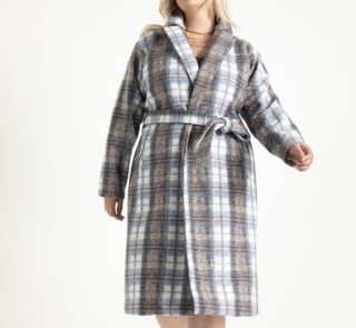 Eloquii Yd Plaid Robe Coat