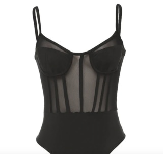 Mussecco Mesh Corset Bodysuit