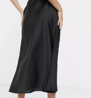 ASOS DESIGN Satin Bias Slip Midi Skirt