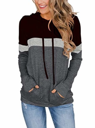 PinkMStyle Color-Block Hoodie