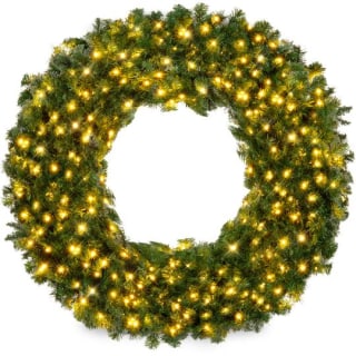 Best Choice Products Artificial Pre-Lit Fir Wreath