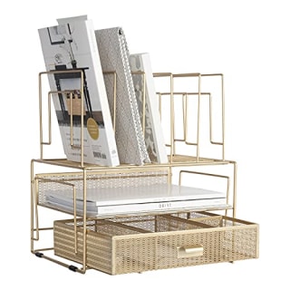 Blu Monaco Workspace Gold Desk Organizers