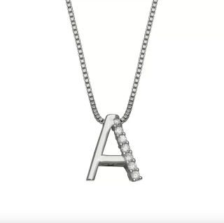 Primrose Cubic Zirconia Initial Pendant Necklace