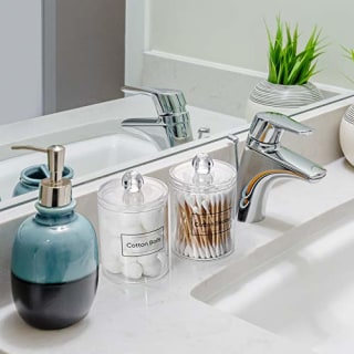 AOZITA Clear Plastic Apothecary Jar Set